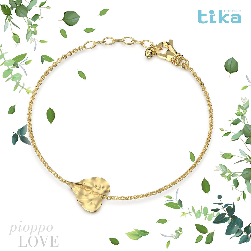 Bracciale Pioppo-Love foglia piccola in Ag925 in tre diversi colori TKNA3007 - TIKA Gioielli Shop