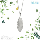 Collana foglia grande Alloro-Successo in Ag925 in quattro varianti di colore TKNA9002+ - TIKA Gioielli Shop