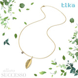 Collana foglia grande Alloro-Successo in Ag925 in quattro varianti di colore TKNA9002+ - TIKA Gioielli Shop