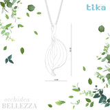 Collana foglia media Orchidea-Bellezza in Ag925 in tre varianti di colore TKNA8001+ - TIKA Gioielli Shop