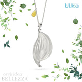 Collana foglia grande Orchidea-Bellezza in Ag925 in tre varianti di colore TKNA9001+ - TIKA Gioielli Shop