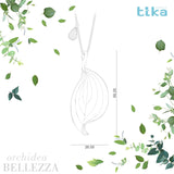 Collana foglia grande Orchidea-Bellezza in Ag925 in tre varianti di colore TKNA9001+ - TIKA Gioielli Shop