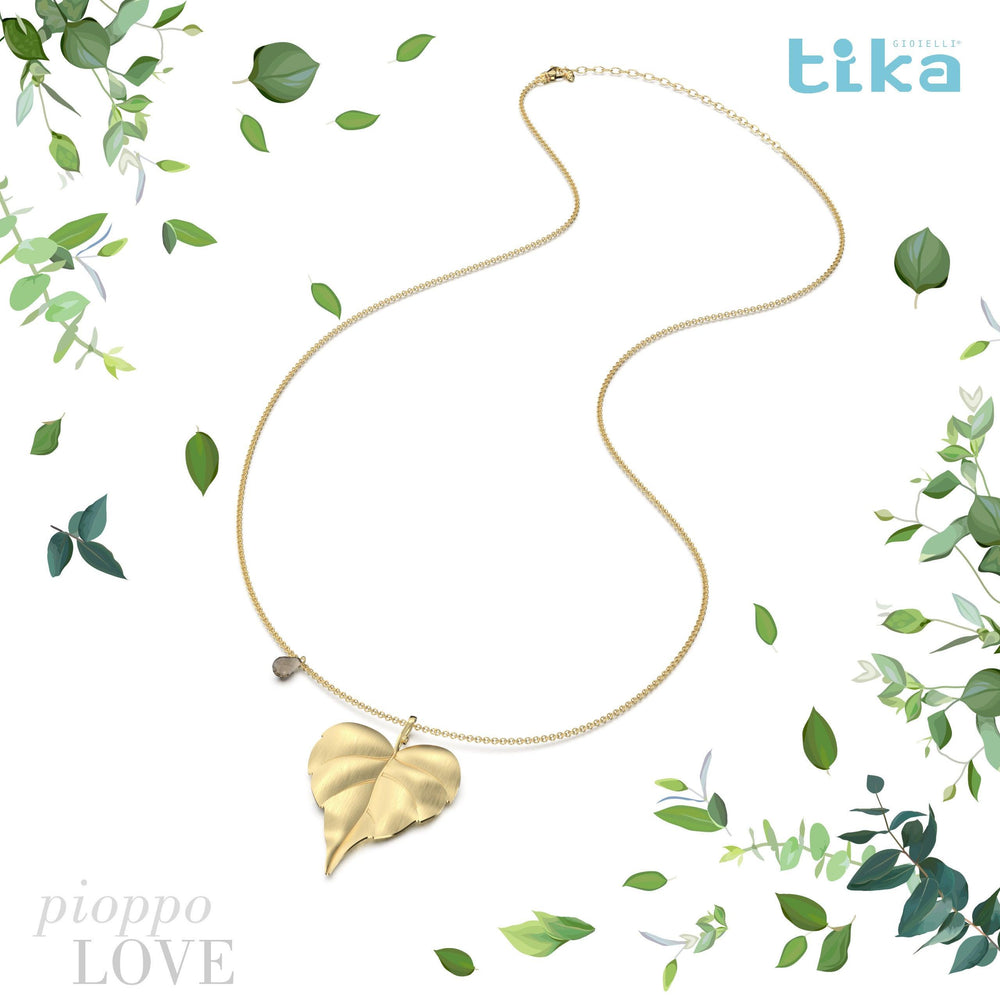 Collana foglia grande Pioppo-Love in Ag925 in tre varianti TKNA9007+ - TIKA Gioielli Shop