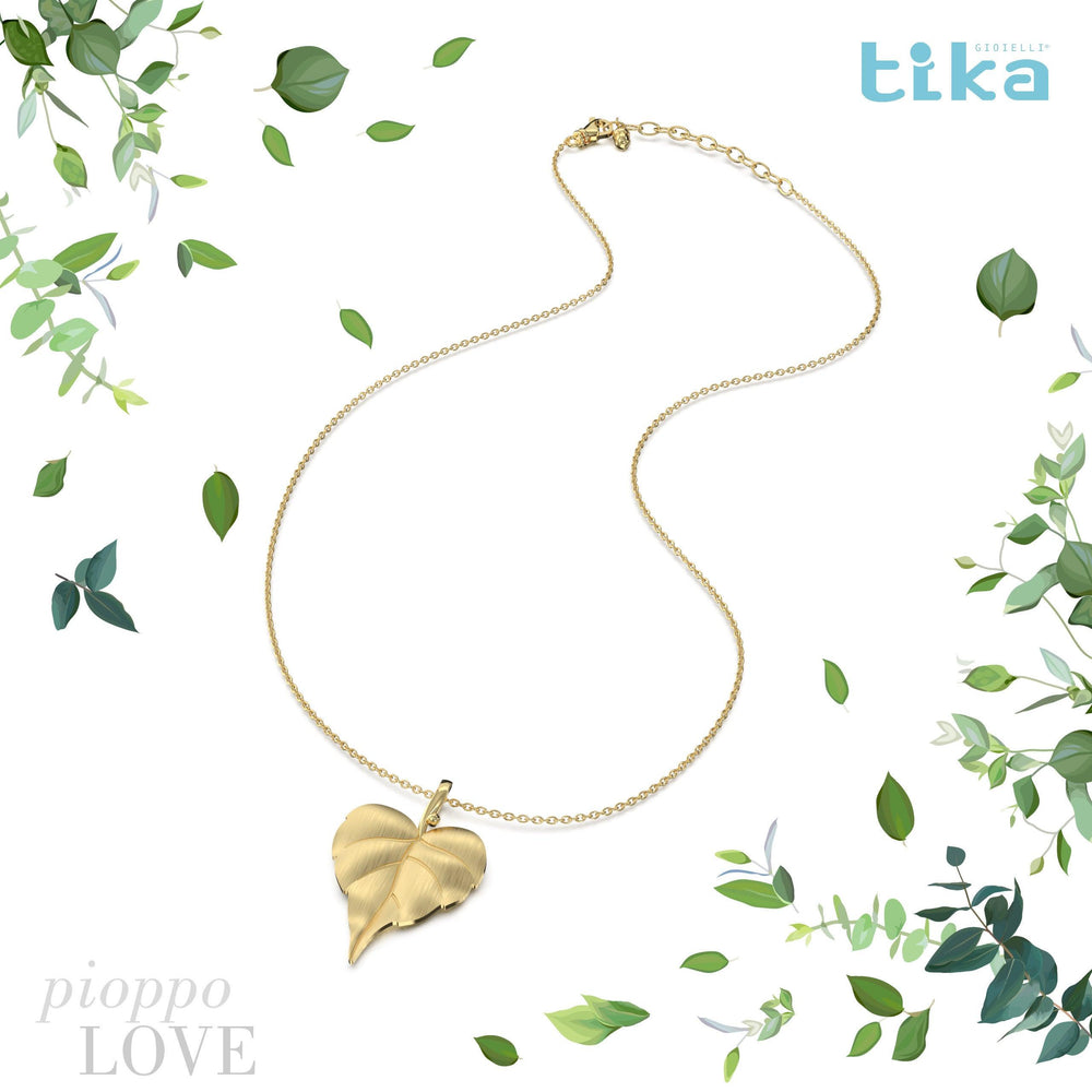 Collana foglia media Pioppo-Love in Ag925 in tre varianti TKNA8007 - TIKA Gioielli Shop