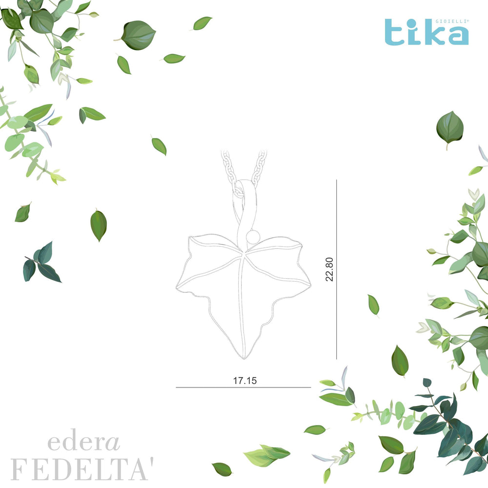 Collana foglia media Edera-fedeltà in Ag925 in tre varianti di colore TKNA8004+ - TIKA Gioielli Shop