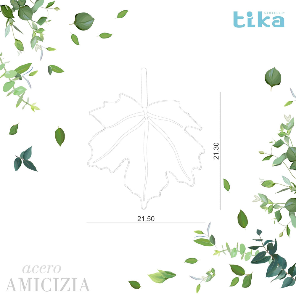 Orecchini foglia media Acero-Amicizia in Ag925 in tre varianti di colore TKNA4000+ - TIKA Gioielli Shop