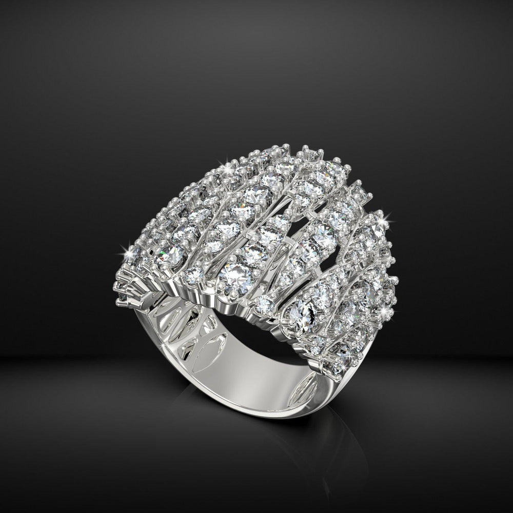 ANELLO Lucido Bypass Tensione TITANIO Con Zirconia Quadrata 4mm ANELLO Lucido Bypass Tensione TITANIO Con Zirconia Quadrata 4mm