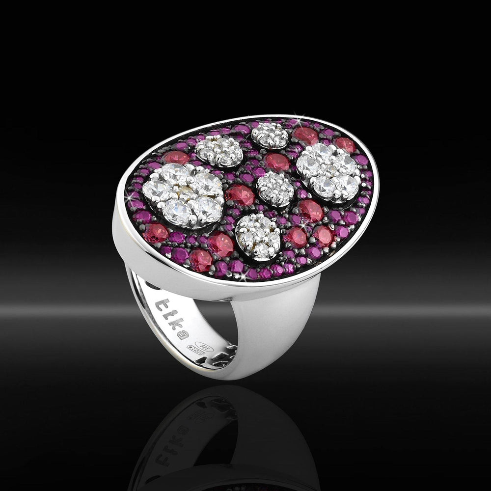 Anello in Ag925 bicolore placcato rodio rutenio TKCO3030 TIKA Gioielli Shop