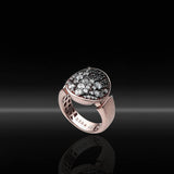 Anello in Ag925 bicolore placcato oro rose TKCO3033 - TIKA Gioielli