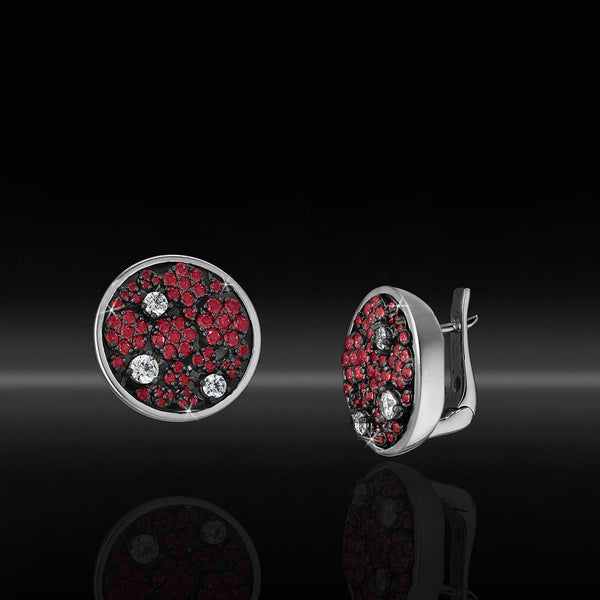 Orecchini A Cerchio Con Perline Rosse - Fatti A Mano - 3 Pollici - Chiusura A Leva - BEADS CORNER