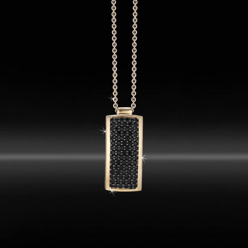 Collana in Ag925 bicolore placcato oro rose con pietre color nero TKMO9010M014 - TIKA Gioielli Shop