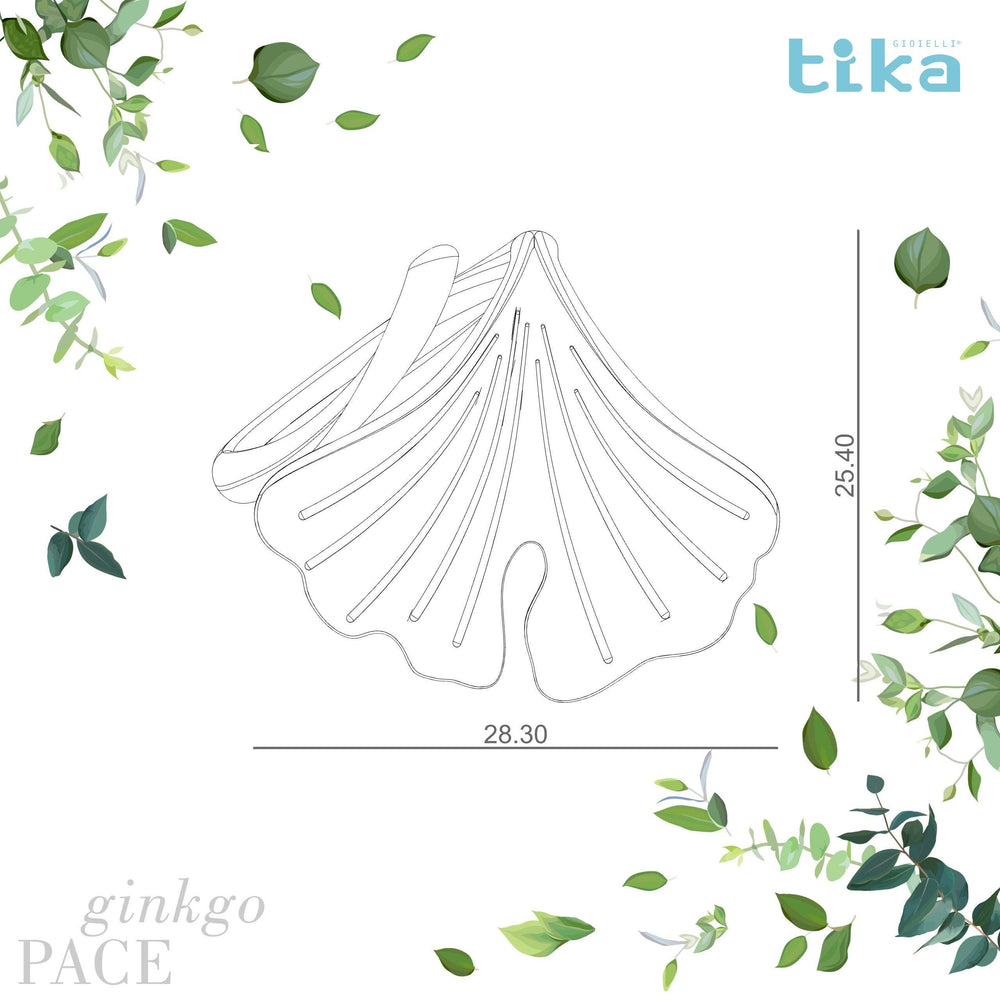 Anello foglia grande Ginkgo-Pace in Ag925 in tre varianti di colore TKNA2005+ - TIKA Gioielli Shop