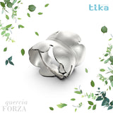 Anello foglia grande Quercia-Forza in Ag925 in tre varianti di colore TKNA2003+ - TIKA Gioielli Shop