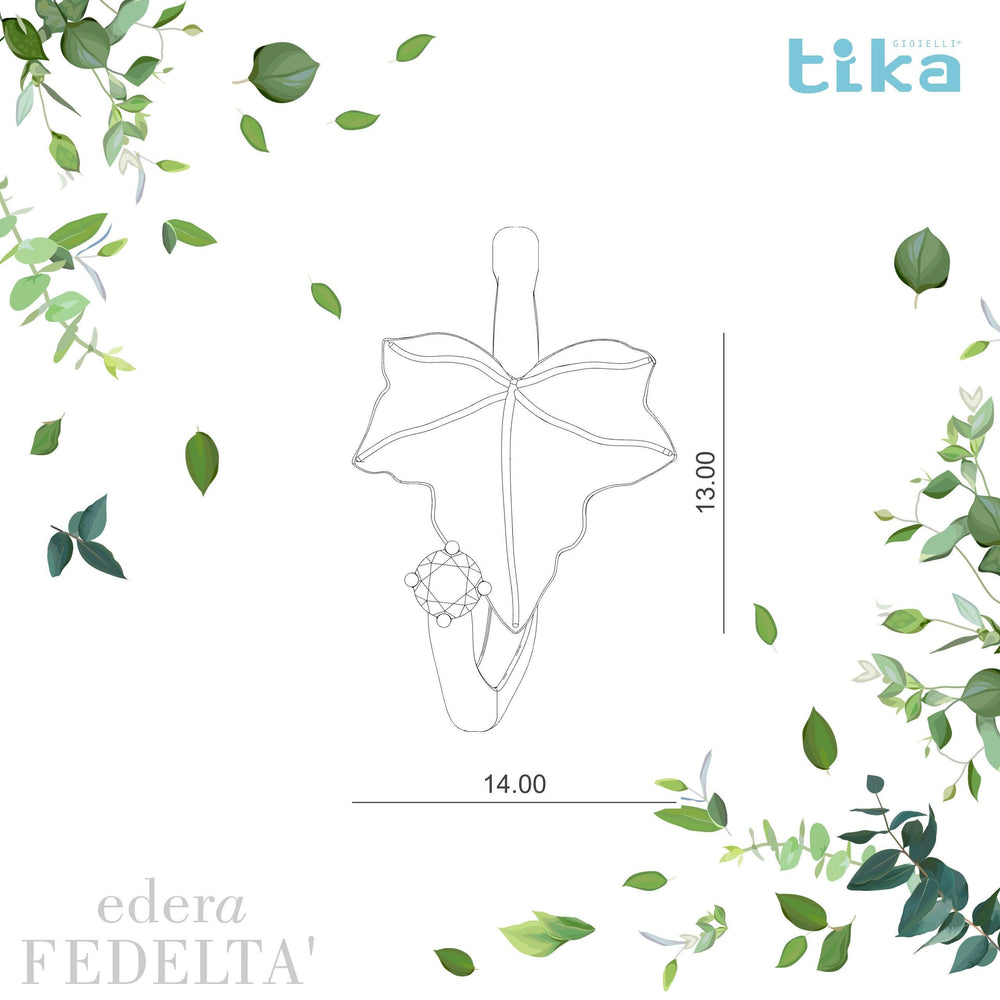 Anello foglia piccola Edera-fedeltà in Ag925 in tre varianti di colore TKNA2004 - TIKA Gioielli Shop