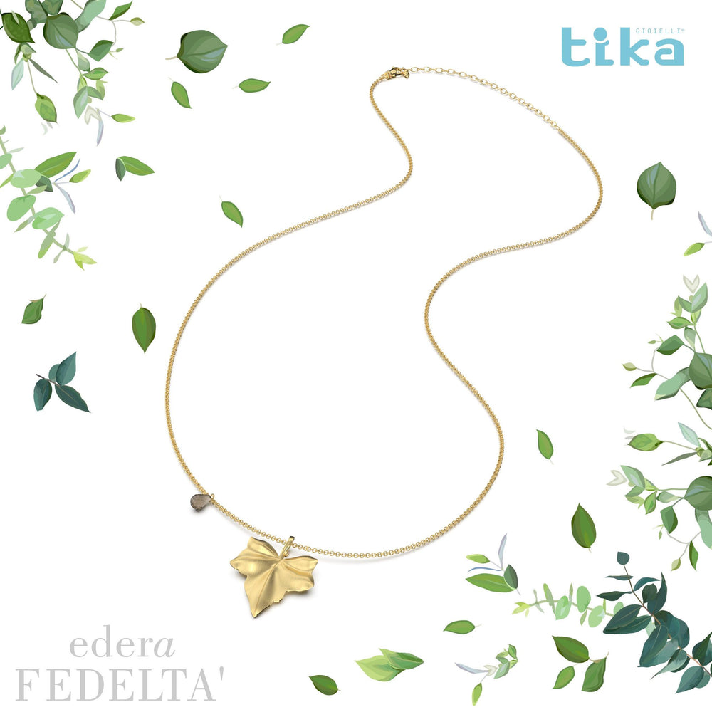 Collana foglia grande Edera-fedeltà in Ag925 in tre varianti di colore TKNA9004+ - TIKA Gioielli Shop