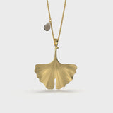 Collana foglia grande Gingko-Pace in Ag925 in tre varianti di colore TKNA9005+