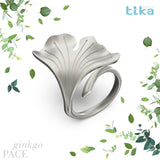 Anello foglia grande Ginkgo-Pace in Ag925 in tre varianti di colore TKNA2005+ - TIKA Gioielli Shop