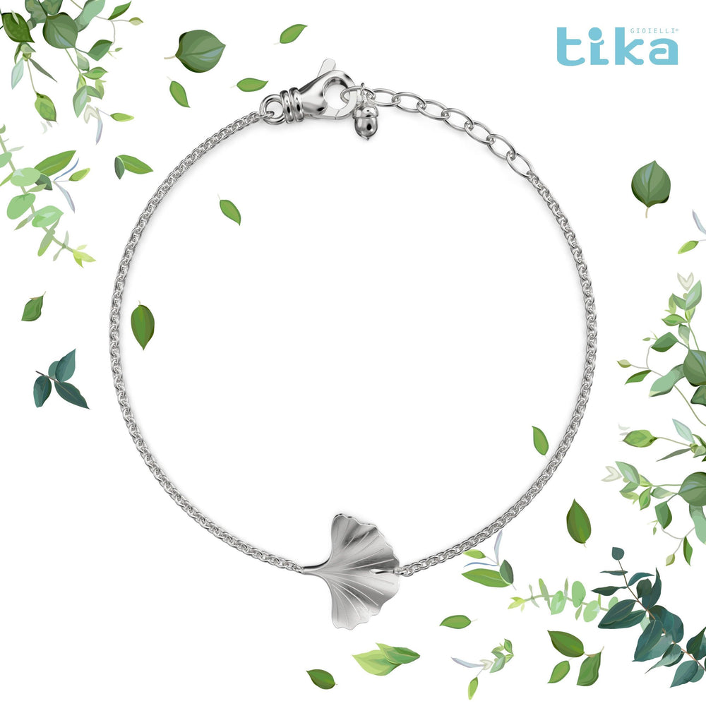 Bracciale Ginkgo-Pace foglia piccola in Ag925 in tre diversi colori TKNA3005 - TIKA Gioielli Shop