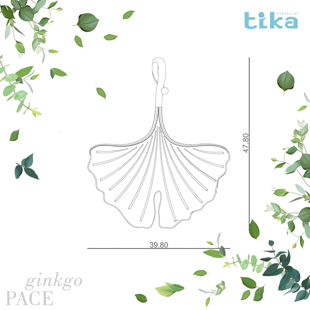 Collana foglia grande Gingko-Pace in Ag925 in tre varianti di colore TKNA9005+ - TIKA Gioielli Shop