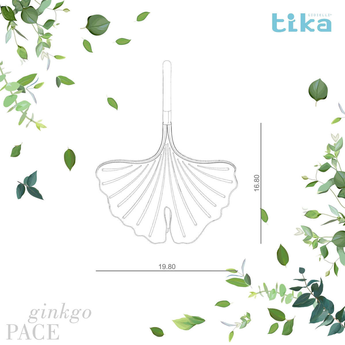 Pendente foglia di Ginkgo 29x26 mm in Acciaio inox x1 - Perles & Co